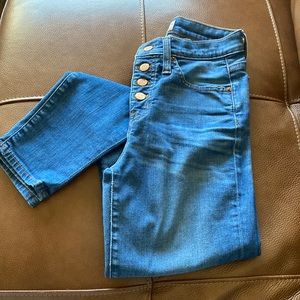 Button front jeans